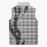 Gray Hawaii Palaka Sleeveless Puffer Jacket Hawaiian Honohono Lei