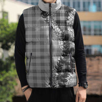 Gray Hawaii Palaka Sleeveless Puffer Jacket Hawaiian Honohono Lei
