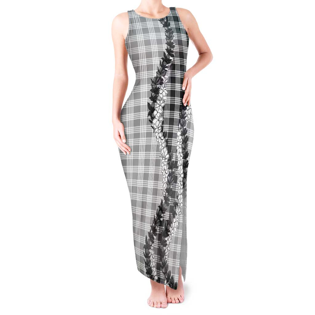 Gray Hawaii Palaka Tank Maxi Dress Hawaiian Honohono Lei LT05 Women Gray - Polynesian Pride