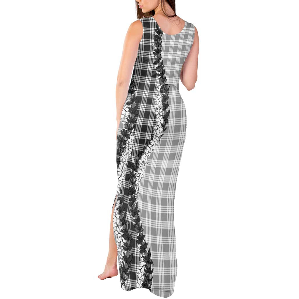 Gray Hawaii Palaka Tank Maxi Dress Hawaiian Honohono Lei LT05 - Polynesian Pride