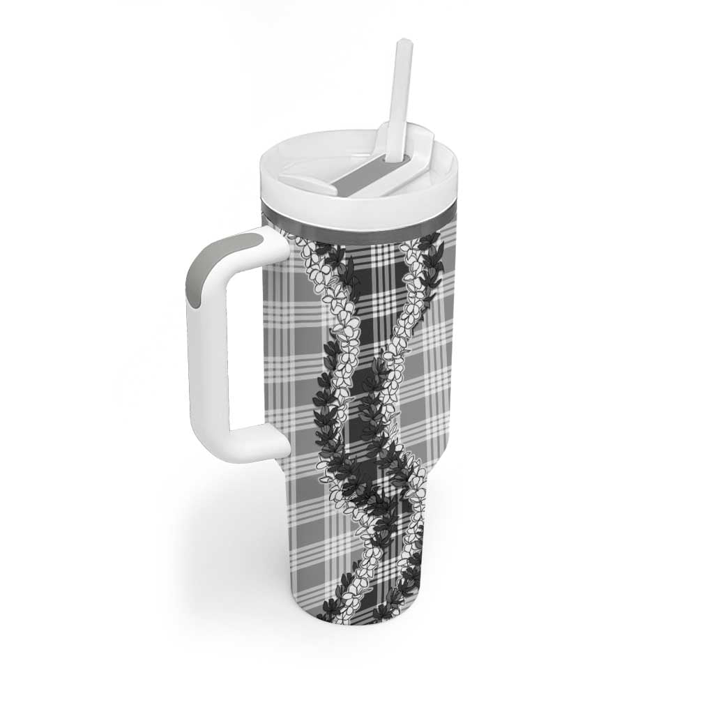 Gray Hawaii Palaka Tumbler With Handle Hawaiian Honohono Lei LT05 - Polynesian Pride