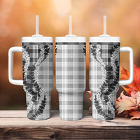 Gray Hawaii Palaka Tumbler With Handle Hawaiian Honohono Lei LT05 - Polynesian Pride