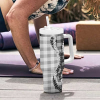Gray Hawaii Palaka Tumbler With Handle Hawaiian Honohono Lei LT05 - Polynesian Pride