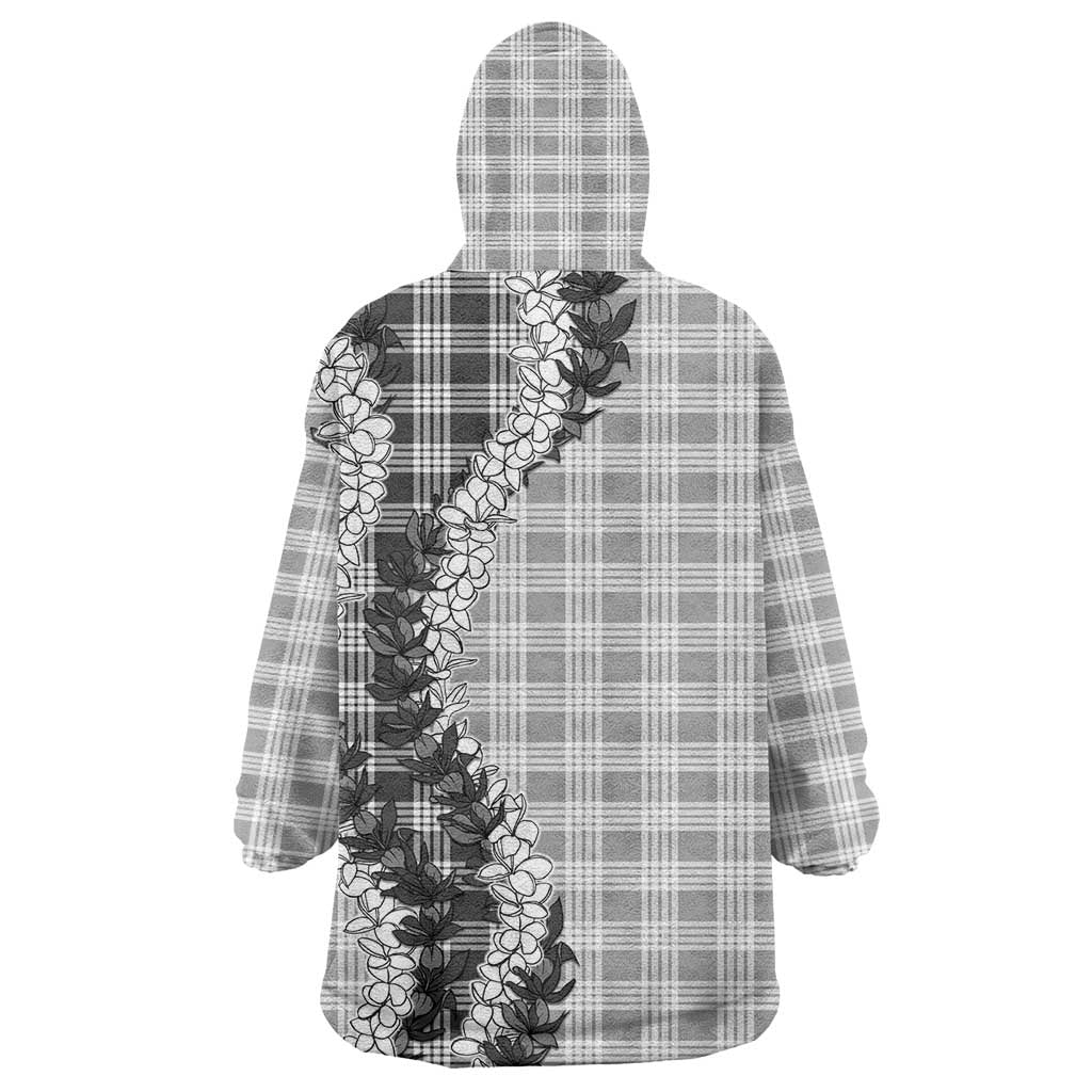 Gray Hawaii Palaka Wearable Blanket Hoodie Hawaiian Honohono Lei LT05 - Polynesian Pride