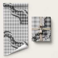 Gray Hawaii Palaka Wrapping Paper Hawaiian Honohono Lei LT05 58" × 23" Gray - Polynesian Pride