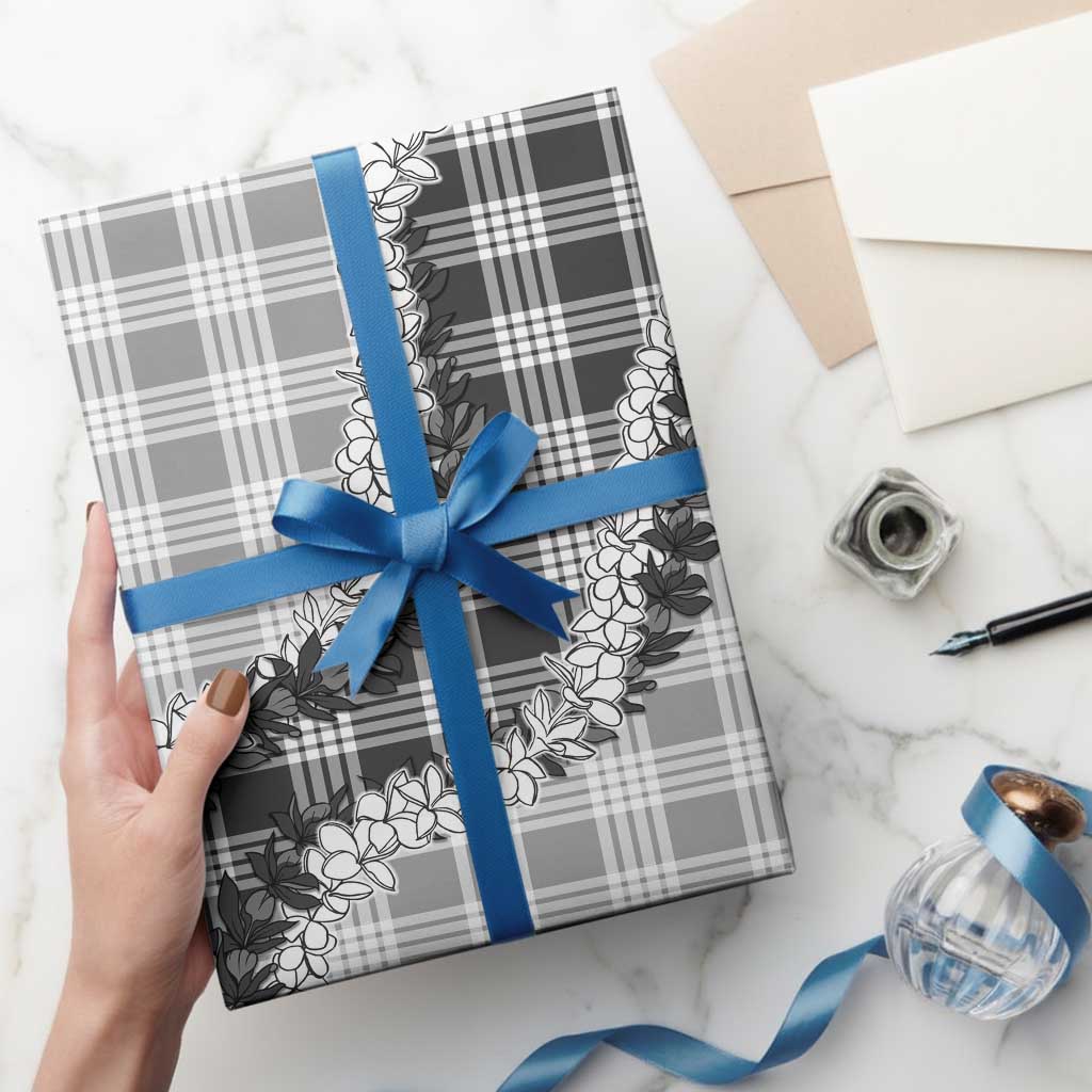 Gray Hawaii Palaka Wrapping Paper Hawaiian Honohono Lei LT05 - Polynesian Pride