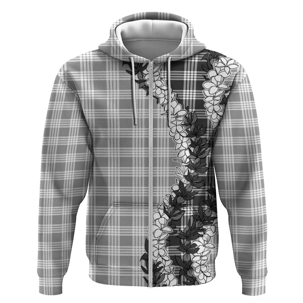 Gray Hawaii Palaka Zip Hoodie Hawaiian Honohono Lei LT05 Zip Hoodie Gray - Polynesian Pride
