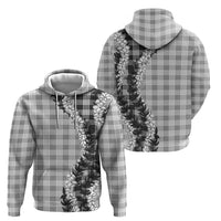 Gray Hawaii Palaka Zip Hoodie Hawaiian Honohono Lei LT05 - Polynesian Pride