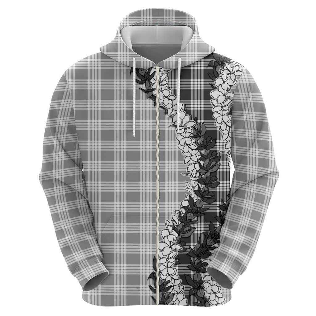 Gray Hawaii Palaka Zip Hoodie Hawaiian Honohono Lei LT05 - Polynesian Pride