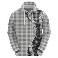 Gray Hawaii Palaka Zip Hoodie Hawaiian Honohono Lei LT05 - Polynesian Pride
