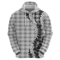 Gray Hawaii Palaka Zip Hoodie Hawaiian Honohono Lei LT05 - Polynesian Pride