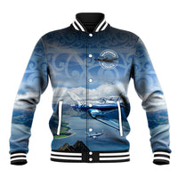New Zealand Wanaka Air Show Baseball Jacket With Maori Pattern LT05 Unisex Blue - Polynesian Pride