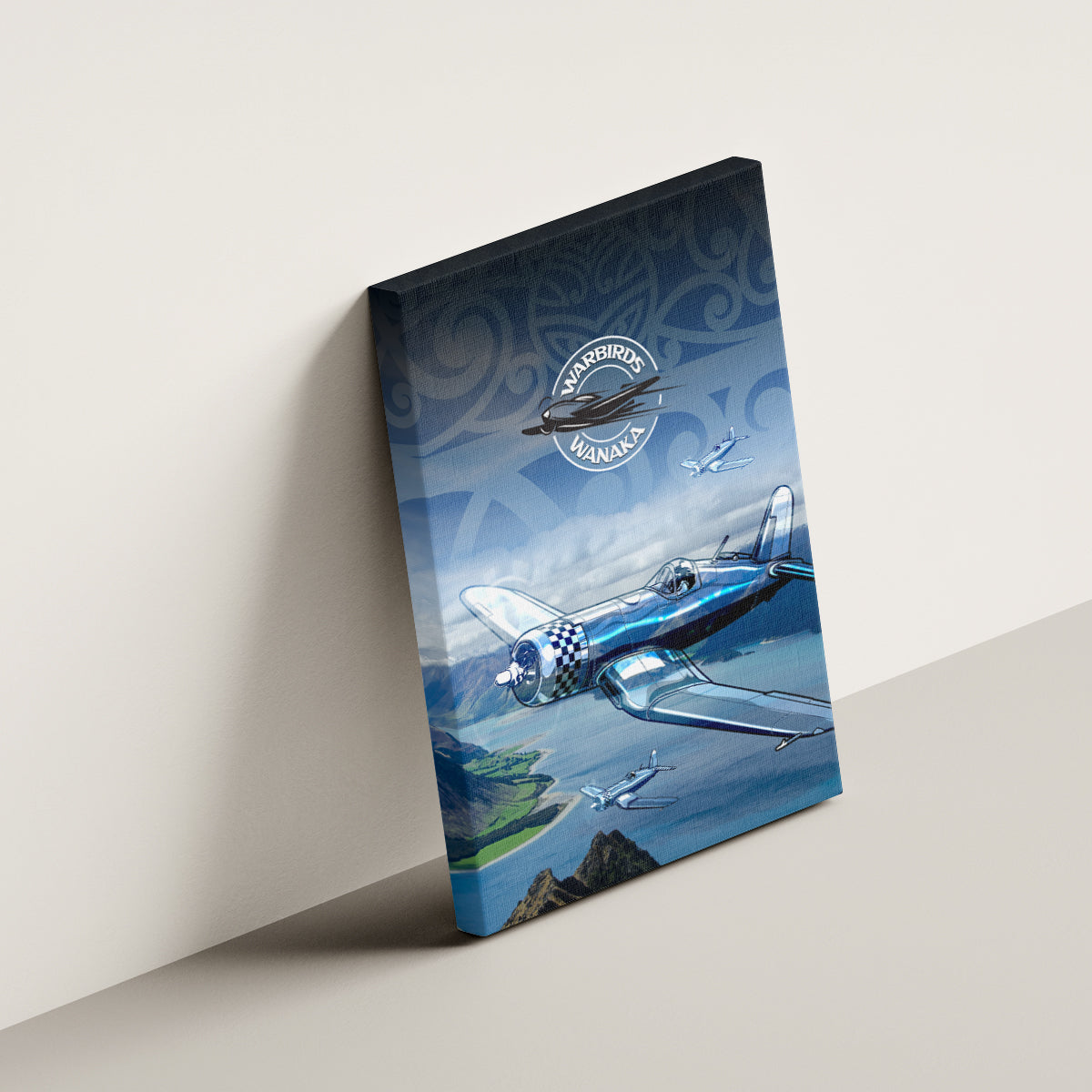 New Zealand Wanaka Air Show Canvas Wall Art With Maori Pattern LT05 - Polynesian Pride