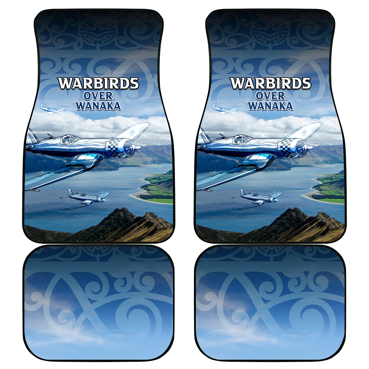New Zealand Wanaka Air Show Car Mats With Maori Pattern LT05 - Polynesian Pride