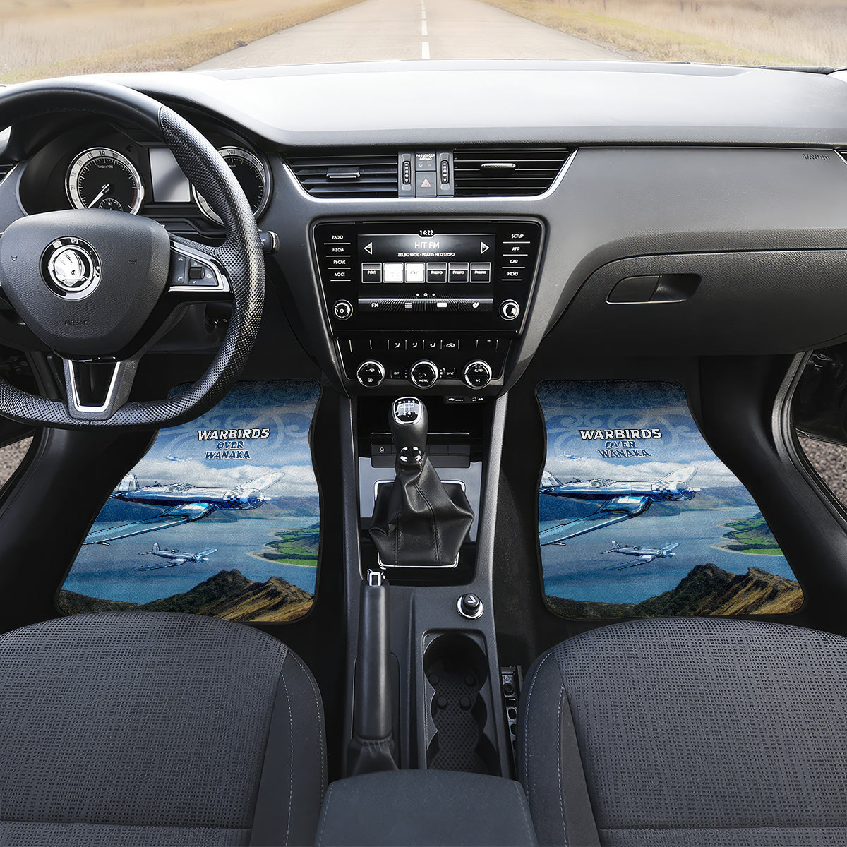 New Zealand Wanaka Air Show Car Mats With Maori Pattern LT05 Set 2pcs - Front Blue - Polynesian Pride