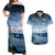 New Zealand Wanaka Air Show Couples Matching Off Shoulder Maxi Dress and Hawaiian Shirt With Maori Pattern