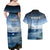 New Zealand Wanaka Air Show Couples Matching Off Shoulder Maxi Dress and Hawaiian Shirt With Maori Pattern