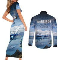 New Zealand Wanaka Air Show Couples Matching Short Sleeve Bodycon Dress and Long Sleeve Button Shirt With Maori Pattern