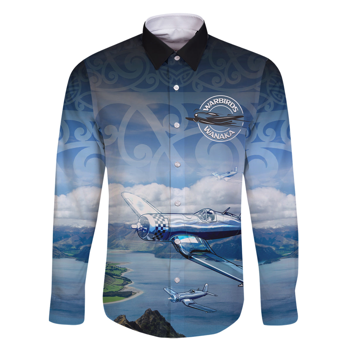 New Zealand Wanaka Air Show Family Matching Mermaid Dress and Hawaiian Shirt With Maori Pattern