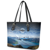 New Zealand Wanaka Air Show Leather Tote Bag With Maori Pattern LT05 - Polynesian Pride