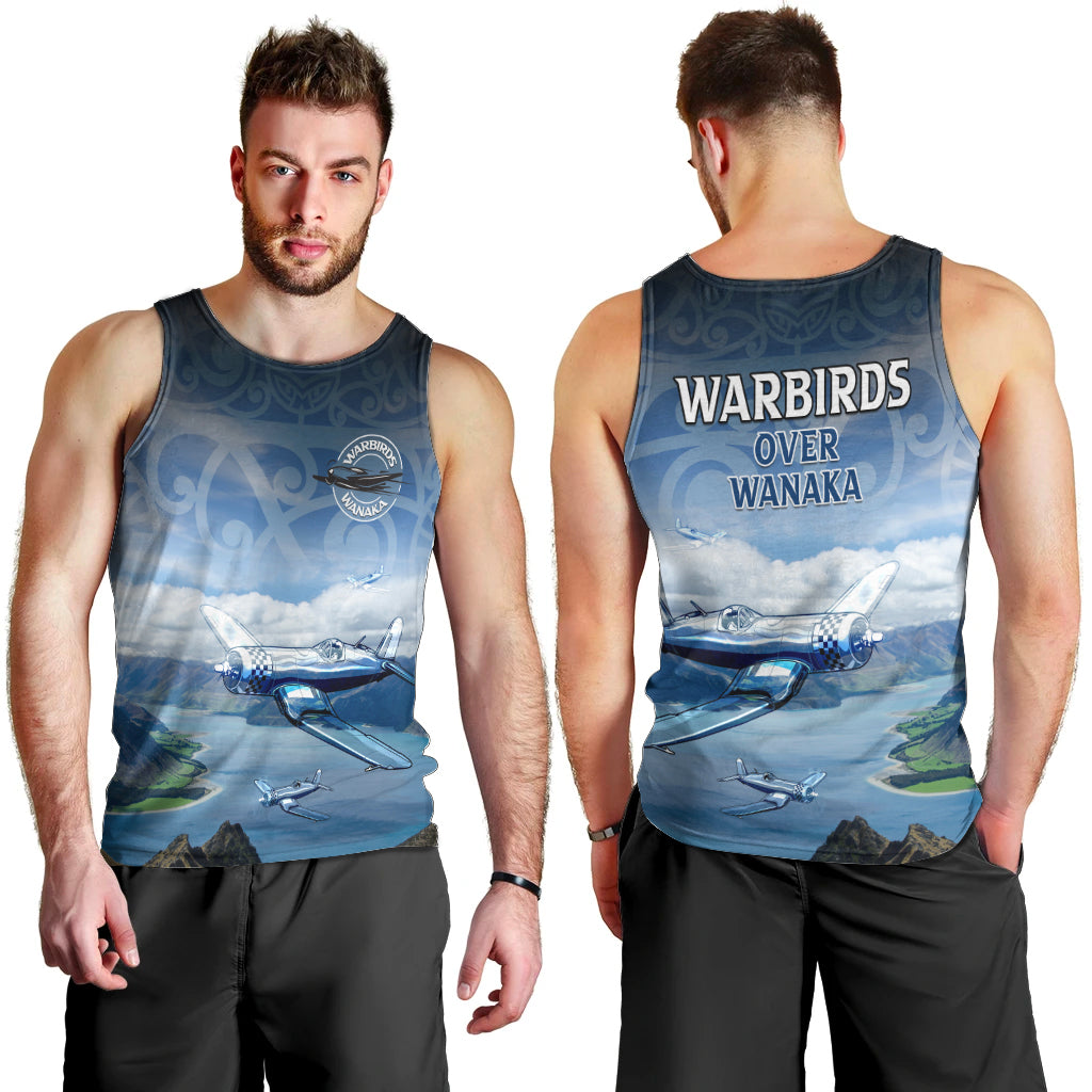 New Zealand Wanaka Air Show Men Tank Top With Maori Pattern LT05 - Polynesian Pride