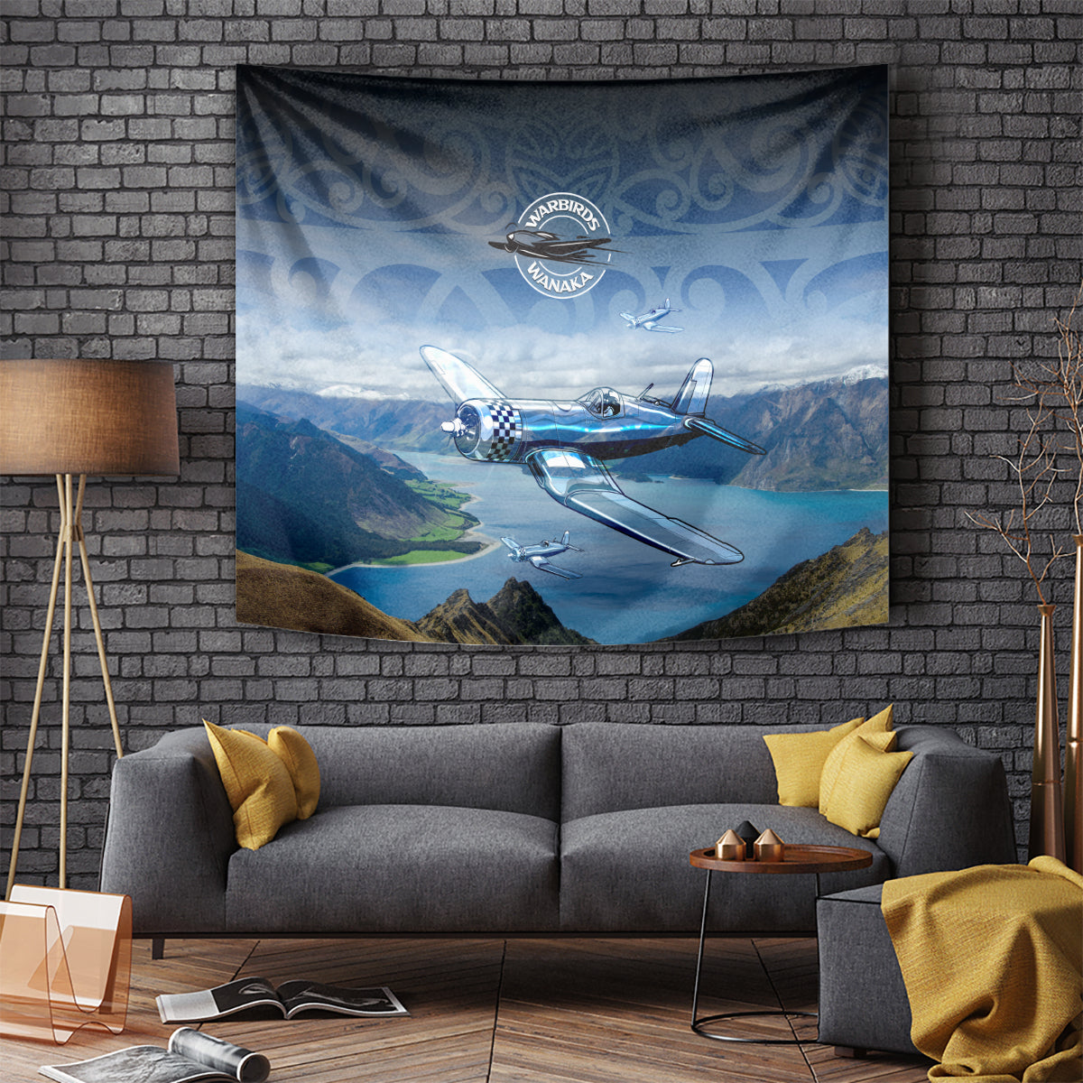New Zealand Wanaka Air Show Tapestry With Maori Pattern LT05 - Polynesian Pride