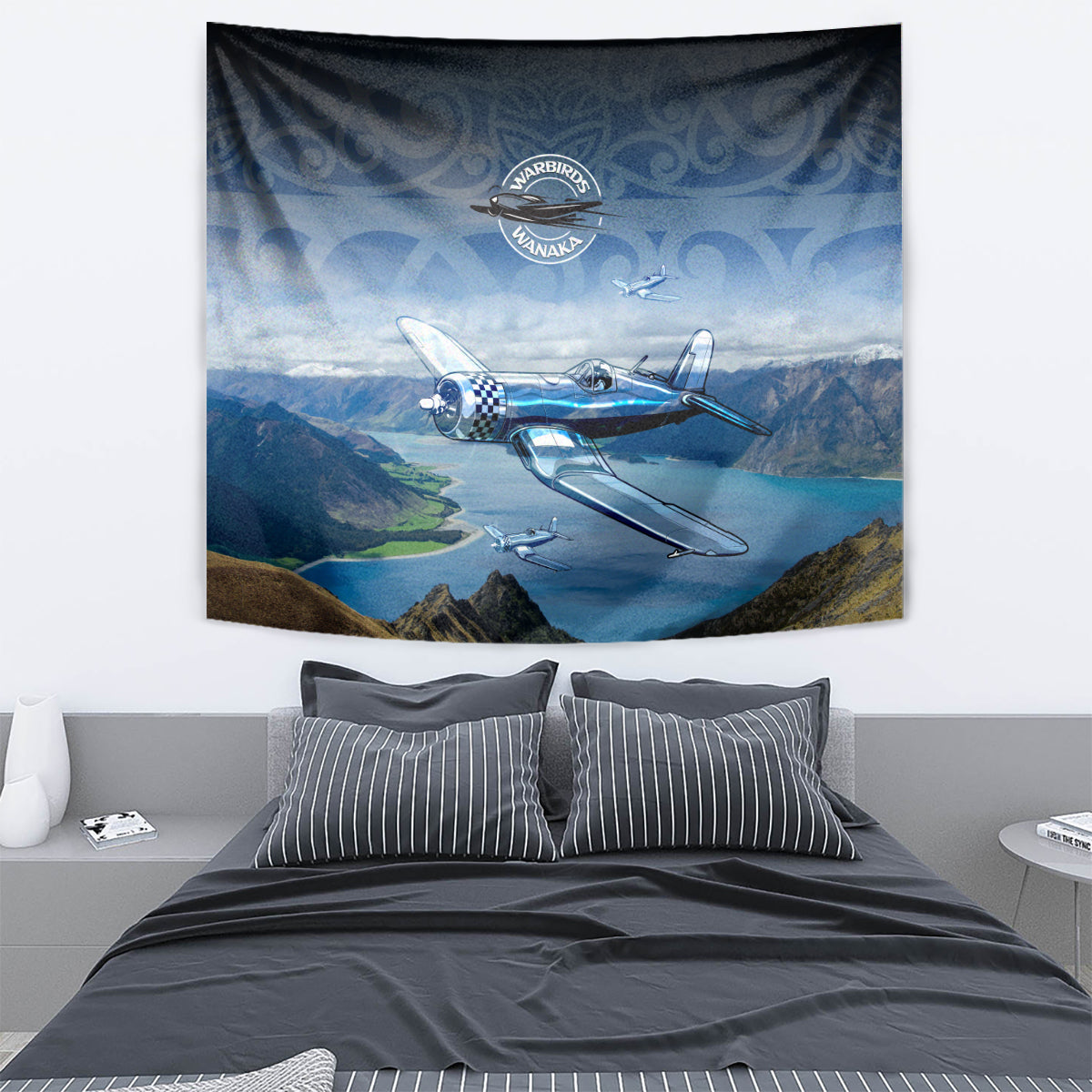 New Zealand Wanaka Air Show Tapestry With Maori Pattern LT05 - Polynesian Pride