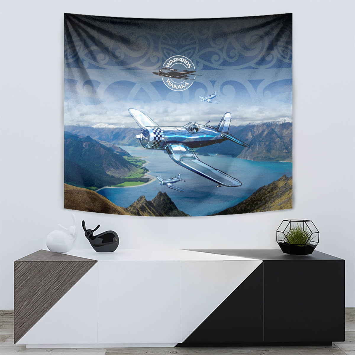 New Zealand Wanaka Air Show Tapestry With Maori Pattern LT05 - Polynesian Pride
