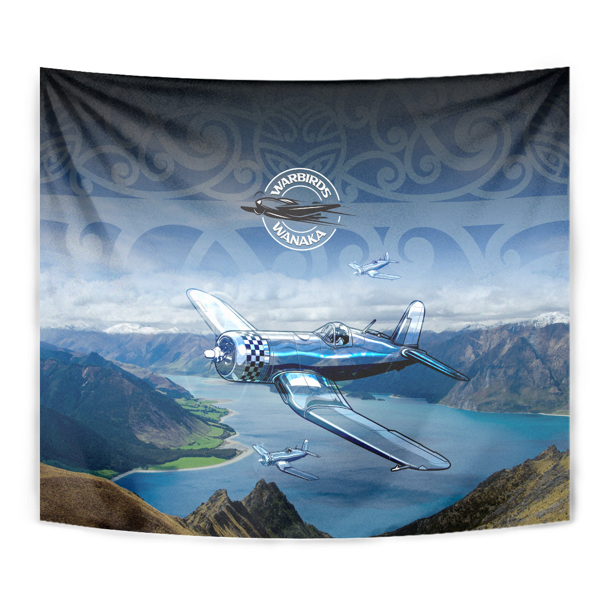 New Zealand Wanaka Air Show Tapestry With Maori Pattern LT05 - Polynesian Pride