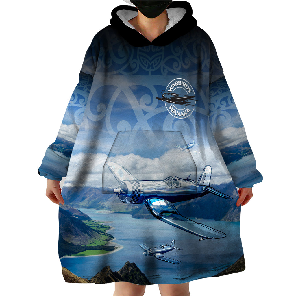 New Zealand Wanaka Air Show Wearable Blanket Hoodie With Maori Pattern LT05 - Polynesian Pride