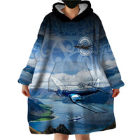 New Zealand Wanaka Air Show Wearable Blanket Hoodie With Maori Pattern LT05 - Polynesian Pride