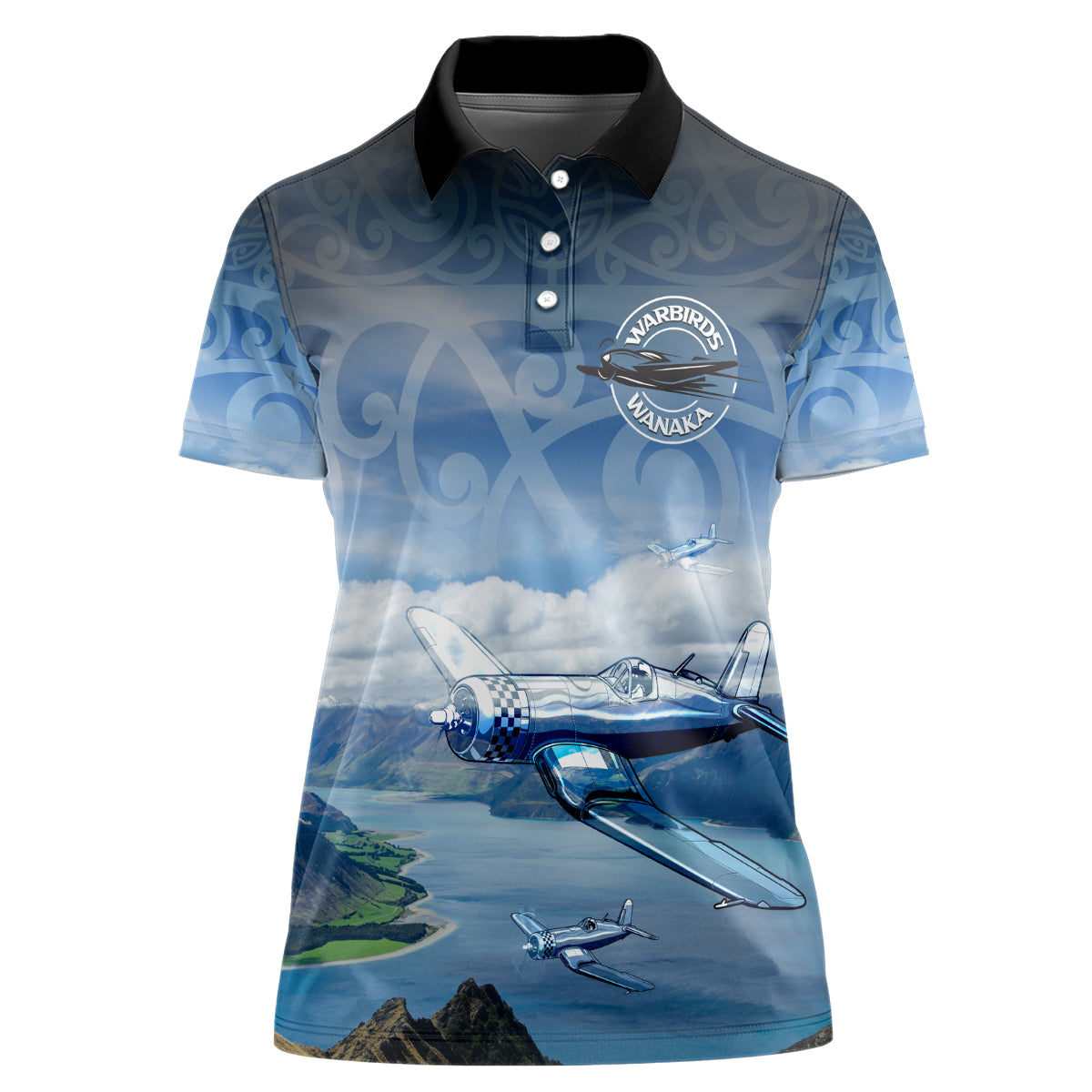 New Zealand Wanaka Air Show Women Polo Shirt With Maori Pattern