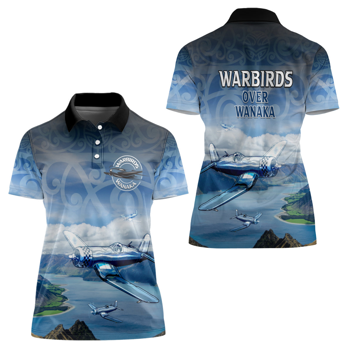 New Zealand Wanaka Air Show Women Polo Shirt With Maori Pattern