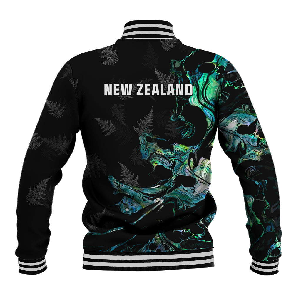 New Zealand Marathon Baseball Jacket Silver Fern Paua Shell Simple Style LT05 - Polynesian Pride