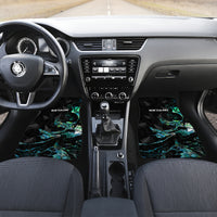 New Zealand Marathon Car Mats Silver Fern Paua Shell Simple Style LT05 Set 2pcs - Front Black - Polynesian Pride