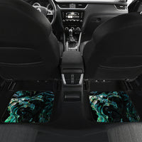 New Zealand Marathon Car Mats Silver Fern Paua Shell Simple Style LT05 Set 2pcs - Back Black - Polynesian Pride