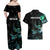 New Zealand Marathon Couples Matching Off Shoulder Maxi Dress and Hawaiian Shirt Silver Fern Paua Shell Simple Style