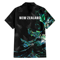 New Zealand Marathon Family Matching Long Sleeve Bodycon Dress and Hawaiian Shirt Silver Fern Paua Shell Simple Style