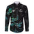 New Zealand Marathon Family Matching Long Sleeve Bodycon Dress and Hawaiian Shirt Silver Fern Paua Shell Simple Style