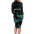 New Zealand Marathon Family Matching Long Sleeve Bodycon Dress and Hawaiian Shirt Silver Fern Paua Shell Simple Style