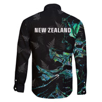 New Zealand Marathon Family Matching Mermaid Dress and Hawaiian Shirt Silver Fern Paua Shell Simple Style