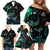 New Zealand Marathon Family Matching Off Shoulder Short Dress and Hawaiian Shirt Silver Fern Paua Shell Simple Style