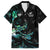 New Zealand Marathon Family Matching Short Sleeve Bodycon Dress and Hawaiian Shirt Silver Fern Paua Shell Simple Style