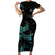 New Zealand Marathon Family Matching Short Sleeve Bodycon Dress and Hawaiian Shirt Silver Fern Paua Shell Simple Style