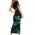 New Zealand Marathon Family Matching Short Sleeve Bodycon Dress and Hawaiian Shirt Silver Fern Paua Shell Simple Style