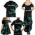 New Zealand Marathon Family Matching Summer Maxi Dress and Hawaiian Shirt Silver Fern Paua Shell Simple Style