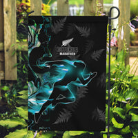 New Zealand Marathon Garden Flag Silver Fern Paua Shell Simple Style LT05 Garden Flag Black - Polynesian Pride