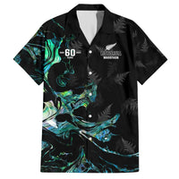 New Zealand Marathon Hawaiian Shirt Silver Fern Paua Shell Simple Style LT05 Black - Polynesian Pride