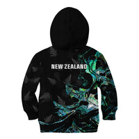 New Zealand Marathon Kid Hoodie Silver Fern Paua Shell Simple Style