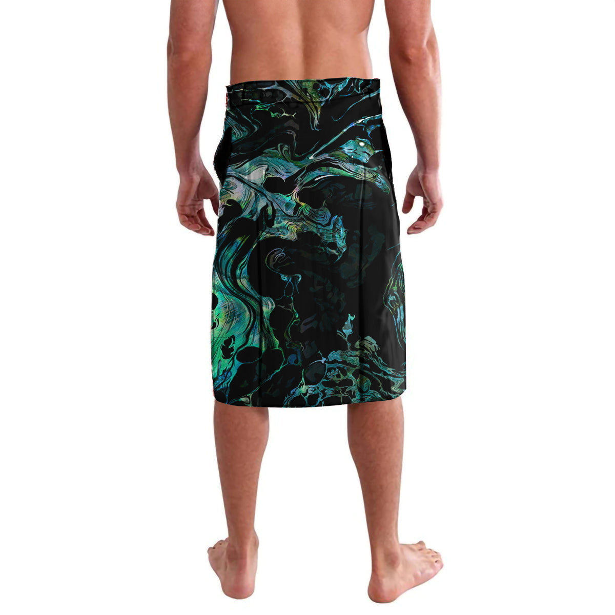 New Zealand Marathon Lavalava Silver Fern Paua Shell Simple Style LT05 - Polynesian Pride